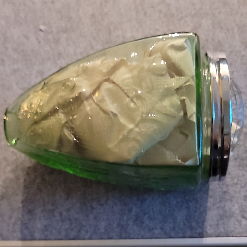 Green Glass Decorative Jar